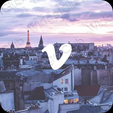Esthetische Vimeo app-pictogrammen