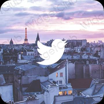 រូបតំណាងកម្មវិធី Twitter សោភ័ណភាព
