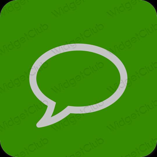 Αισθητικός πράσινος Messages εικονίδια εφαρμογών
