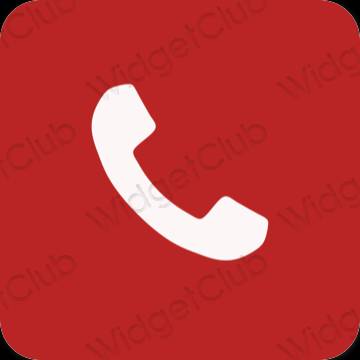 Estetické červená Phone ikony aplikácií