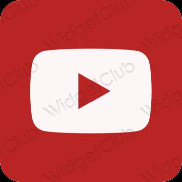 Estético vermelho Youtube ícones de aplicativos