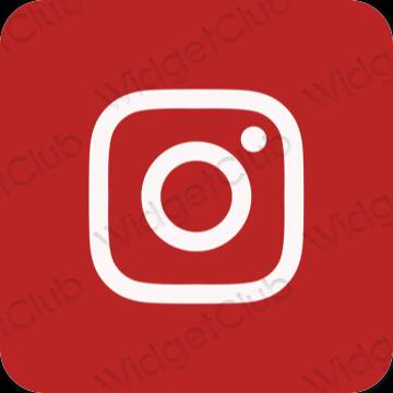 эстетический красный Instagram значки приложений