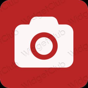 Estético rojo Camera iconos de aplicaciones