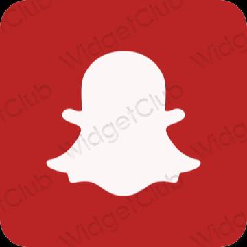 Aesthetic red snapchat app icons