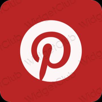 Естетски црвена Pinterest иконе апликација