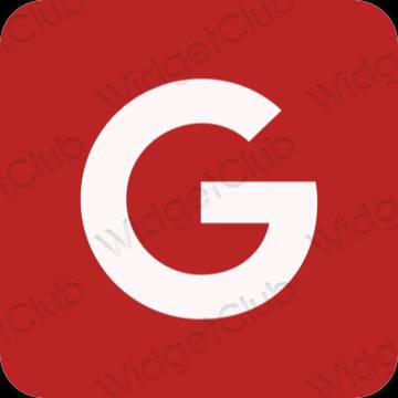 Estetik merah Google ikon aplikasi