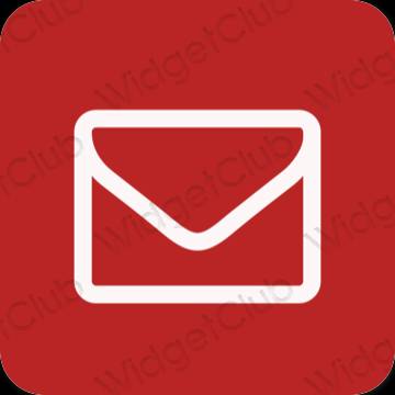 Estetyka czerwony Mail ikony aplikacji