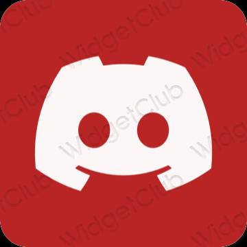 Estetski Crvena discord ikone aplikacija