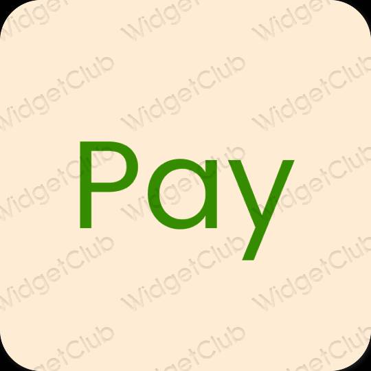 Естетичен бежово PayPay икони на приложения