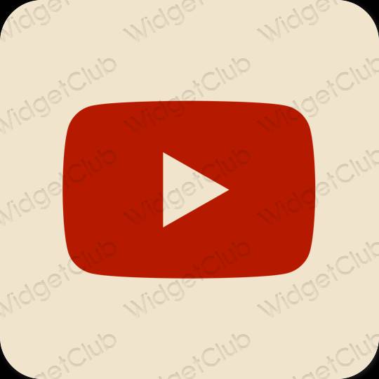 Estetic bej Youtube pictogramele aplicației