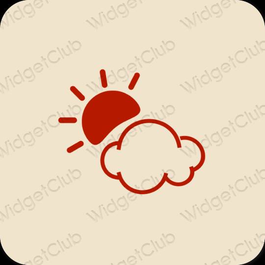 Estetsko bež Weather ikone aplikacij