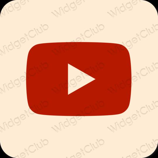 Esztétika bézs Youtube alkalmazás ikonok
