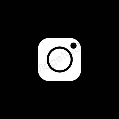 جمالي أسود Instagram أيقونات التطبيق