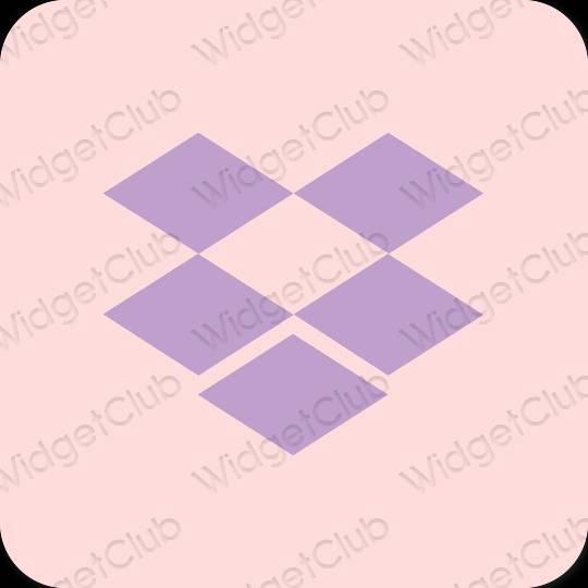 Æstetisk pastel pink Dropbox app ikoner