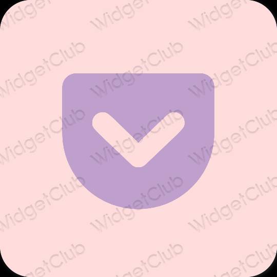 Estetsko pastelno roza Pocket ikone aplikacij