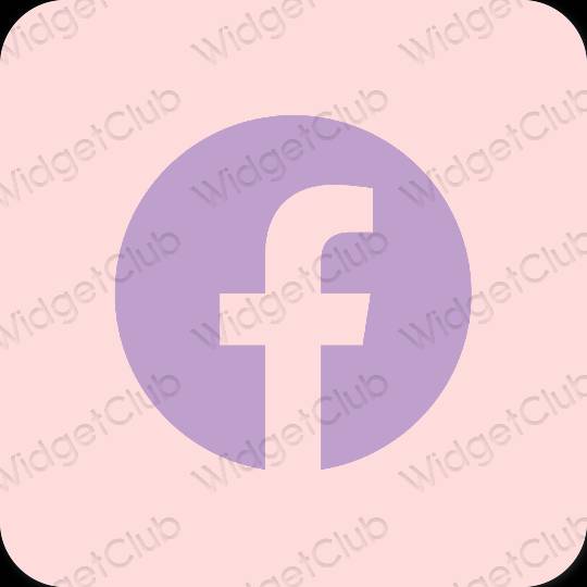 審美的 柔和的粉紅色 Facebook 應用程序圖標