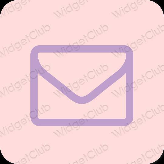 Αισθητικός παστέλ ροζ Mail εικονίδια εφαρμογών