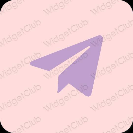 Estetic roz Telegram pictogramele aplicației