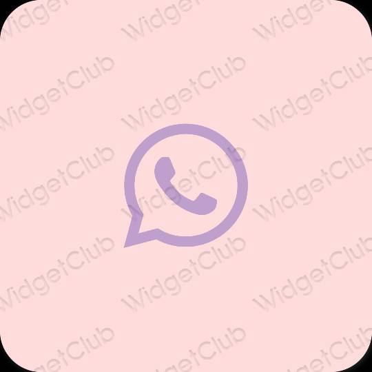 Estetinis pastelinė rožinė WhatsApp programėlių piktogramos