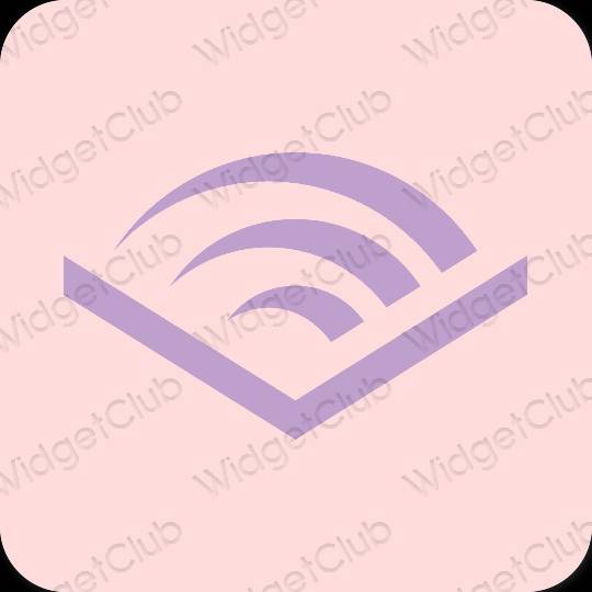 Æstetisk lyserød Audible app ikoner