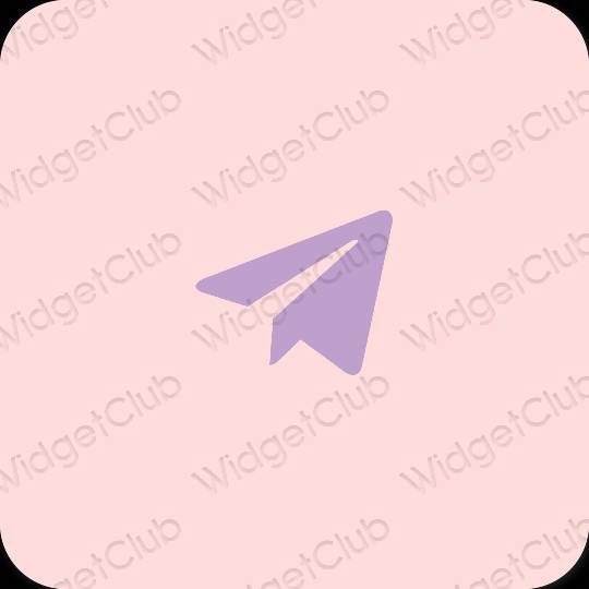 Esteettinen vaaleanpunainen Telegram sovelluskuvakkeet