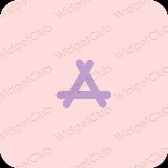 Esteettinen pastelli pinkki AppStore sovelluskuvakkeet