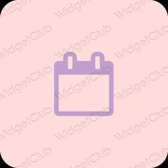 Estetický pastelově růžová Calendar ikony aplikací