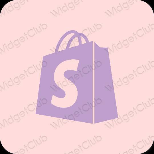 Estetic roz Shopify pictogramele aplicației
