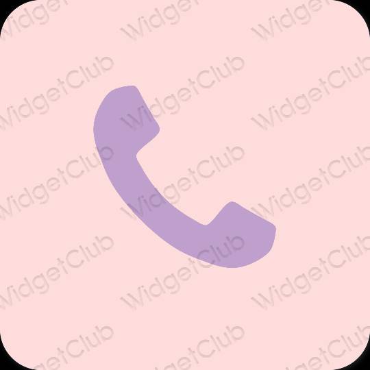Estetické pastelovo ružová Phone ikony aplikácií
