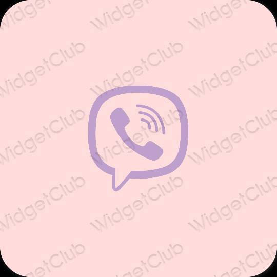 Esztétika rózsaszín Viber alkalmazás ikonok