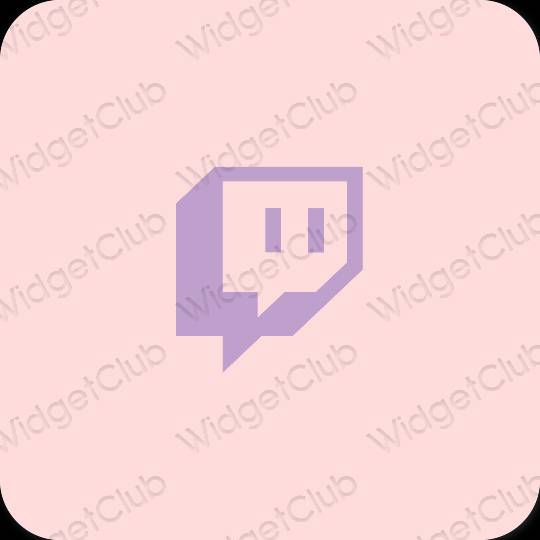 Estetik pastel pembe Twitch uygulama simgeleri