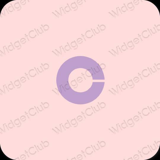Естетски розе Coinbase иконе апликација