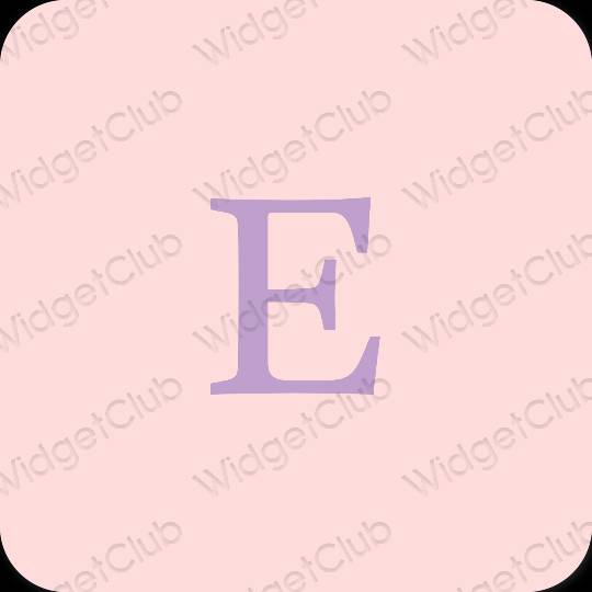 Естетичний пастельний рожевий Etsy значки програм