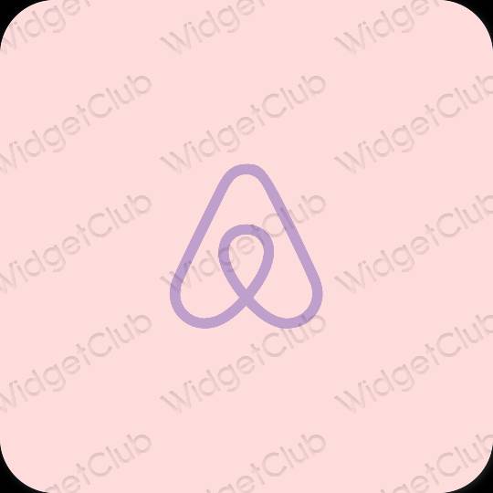 эстетический пастельно-розовый Airbnb значки приложений