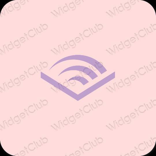 Estetický pastelově růžová Audible ikony aplikací