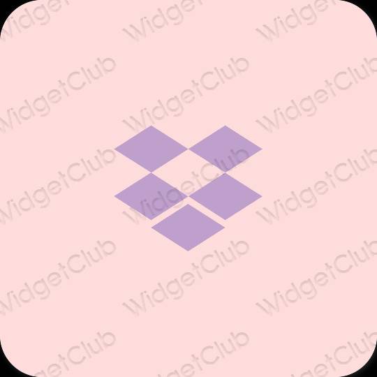 Estetický pastelově růžová Dropbox ikony aplikací
