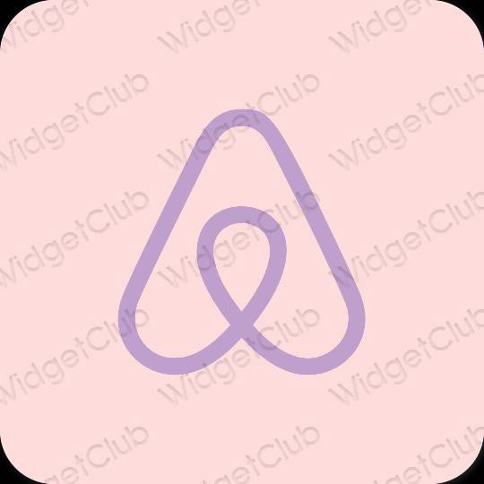 Estetsko pastelno roza Airbnb ikone aplikacij