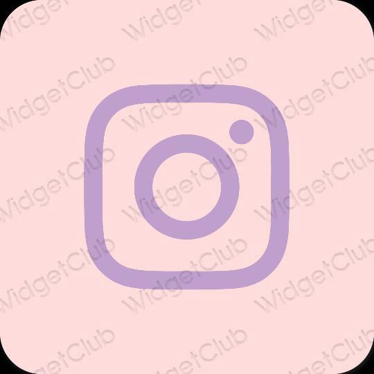 Esteetiline pastelne roosa Instagram rakenduste ikoonid