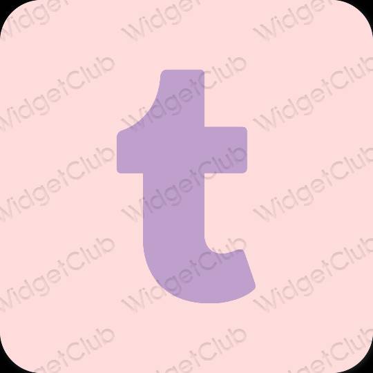 Estetik merah jambu Tumblr ikon aplikasi