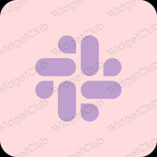 Estetické Ružová Slack ikony aplikácií