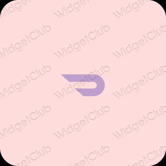 Estetic roz pastel Doordash pictogramele aplicației