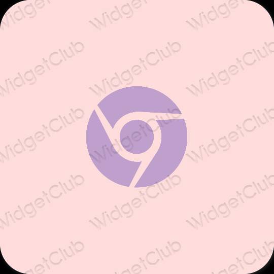 미적인 파스텔 핑크 Chrome 앱 아이콘