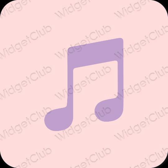 Esteettinen vaaleanpunainen Apple Music sovelluskuvakkeet