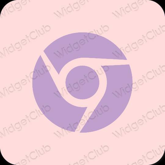 Estetski pastelno ružičasta Chrome ikone aplikacija