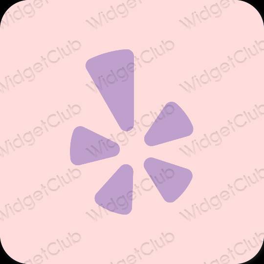 Estetické Ružová Yelp ikony aplikácií