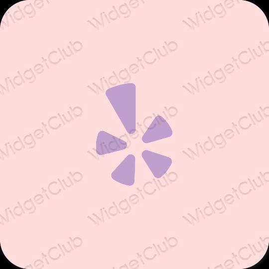 Estetis merah muda pastel Yelp ikon aplikasi