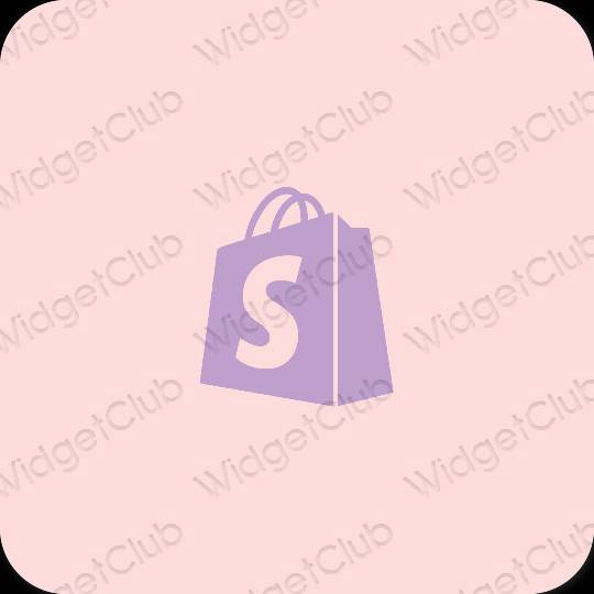 Estetyka pastelowy róż Shopify ikony aplikacji