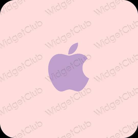 Aesthetic pastel pink Apple Store app icons