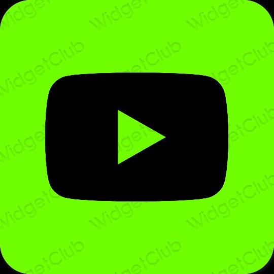 Esztétika zöld Youtube alkalmazás ikonok