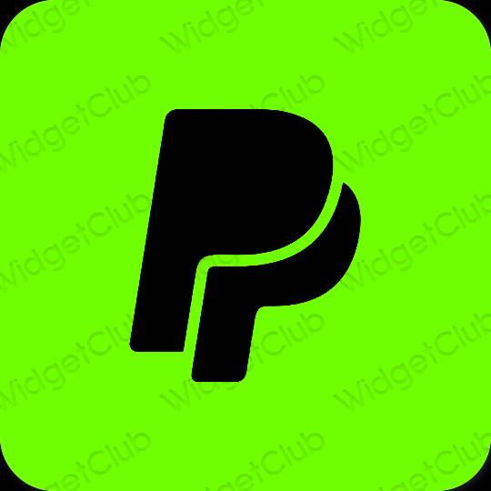 Estetinis žalias Paypal programėlių piktogramos